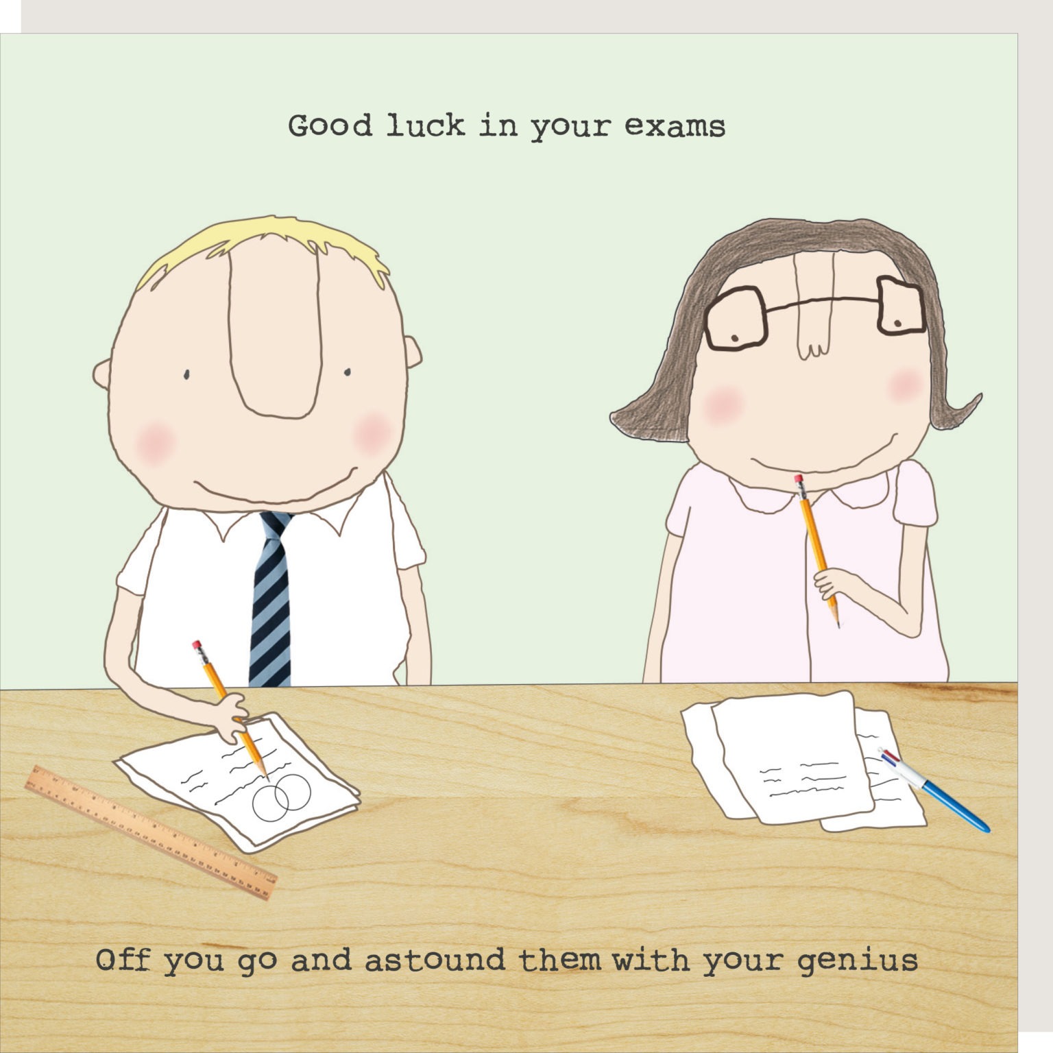 Luck Test Luck Exams - Exam Good Luck Card - Rosie Made A Thing
