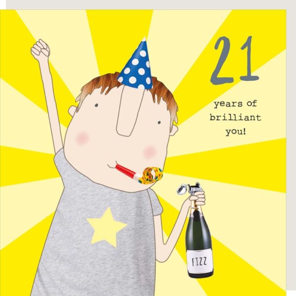 Boy 21 Brilliant. 21st birthday card. '21 years of brilliant you!'