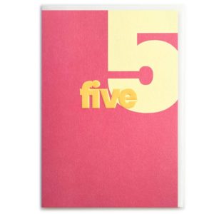 Just A Number 5th Birthday Card - Five 5