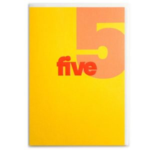 Just A Number 5th Birthday Card Yellow - five 5