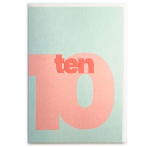 10th birthday card in mint green and pinks