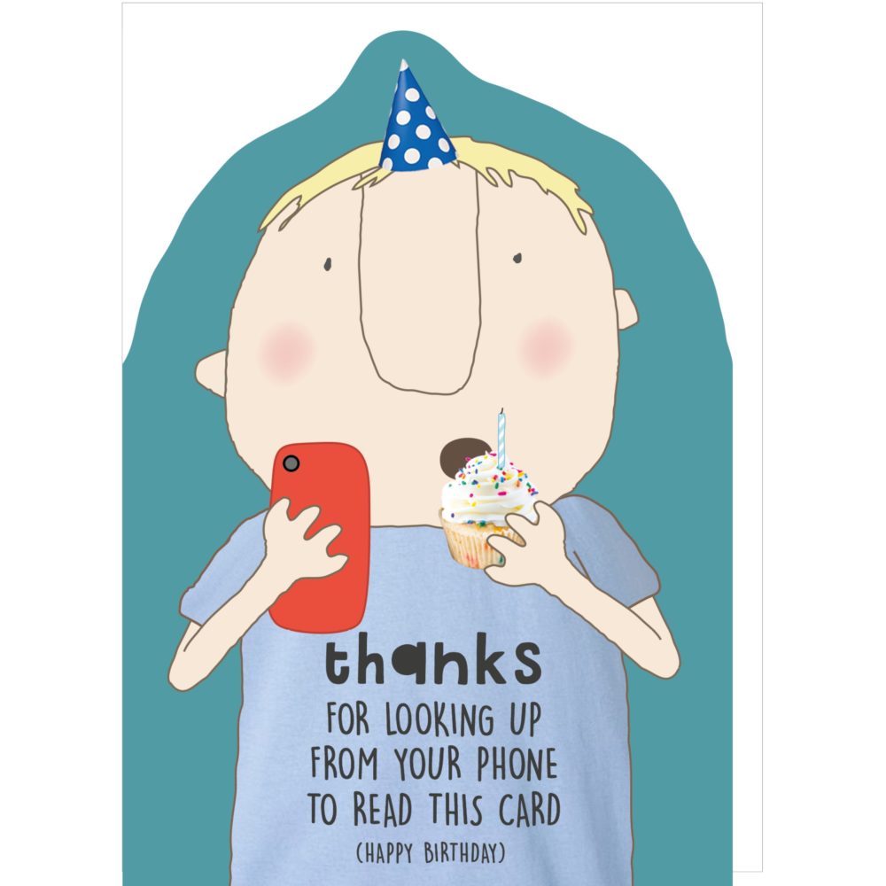 Funny Kids Birthday Card - Phone Boy - Rosie Made A Thing Funny Kids Birthday Card - Phone Boy - Rosie Made A Thing
