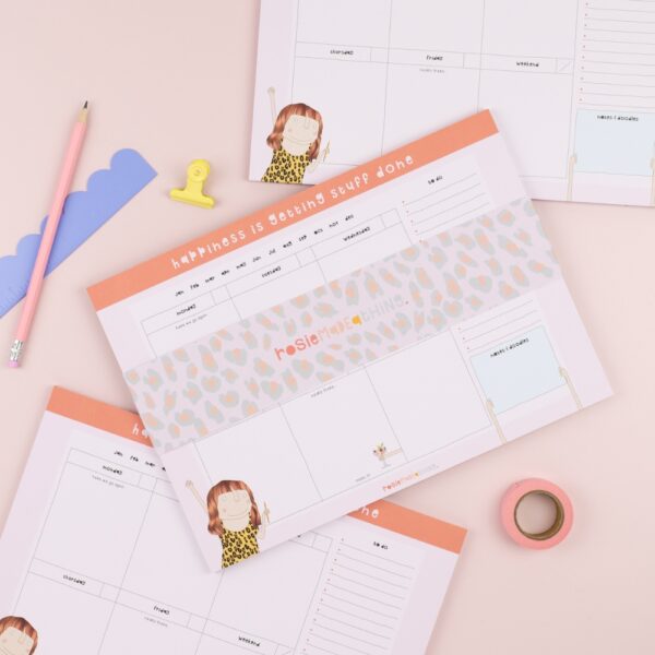 Happiness Desk Planner pad pile