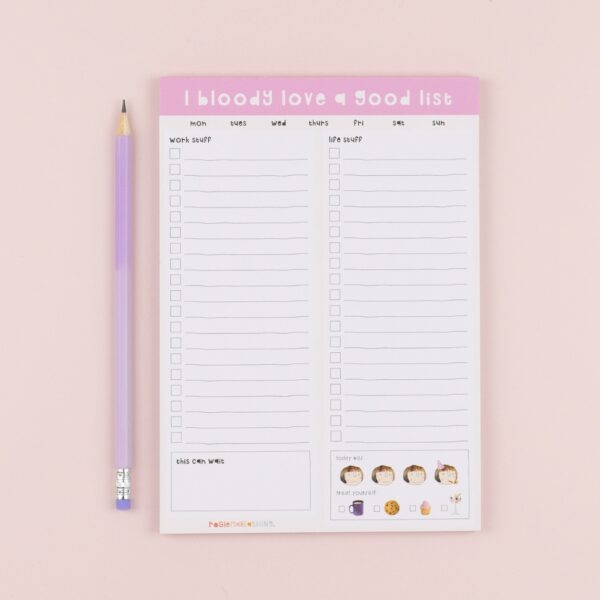 Bloody Good List Perfect Planner to do list pad