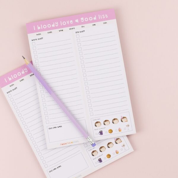 Bloody Good Perfect Planner to list with pencil