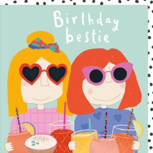 BIrthday Bestie card for her from the Pout card range. Caption: Birthday Bestie