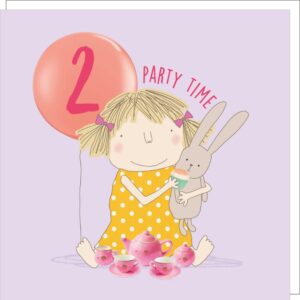 Party Two kids 2nd birthday card