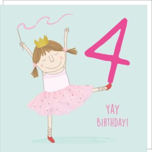 Yay Ballet Four kids 4th birthday card