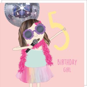 Bday Girl Five kids 5th birthday card