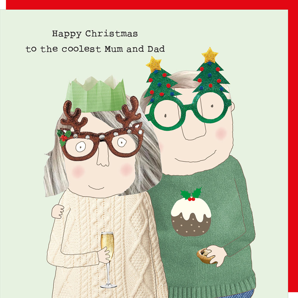 Mum Dad Cool Funny Christmas Card Rosie Made A Thing