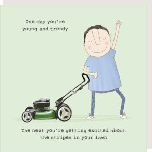Lawn stripes birthday card for him.