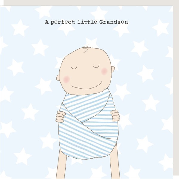 Perfect Grandson new baby card.