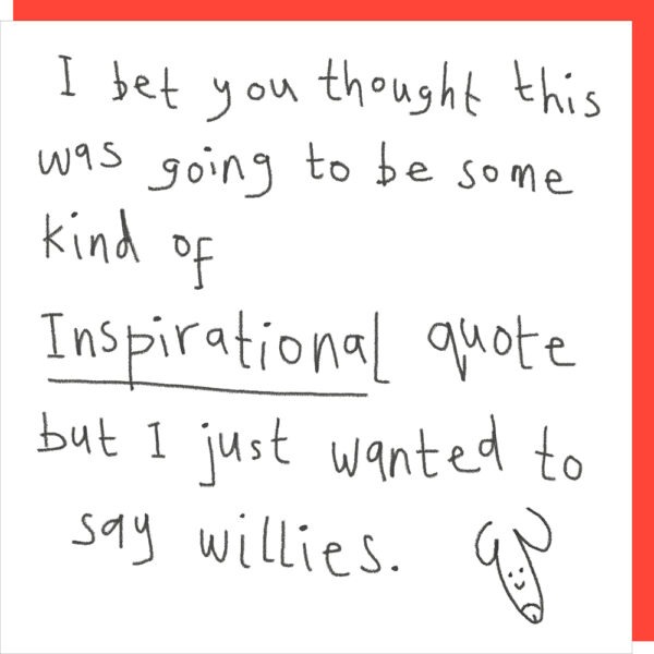 Willies birthday card for a friend.