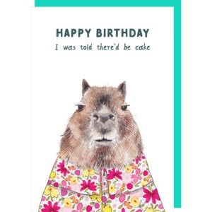 Cake told birthday card.