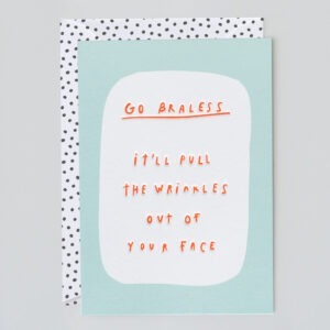 braless birthday card