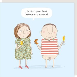 hilarious birthday card for a friend about a bottomless brunch.