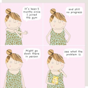 Funny birthday card with a fitness theme
