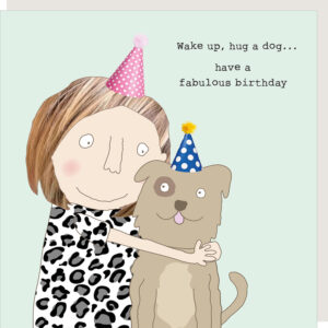 hug a dog birthday card