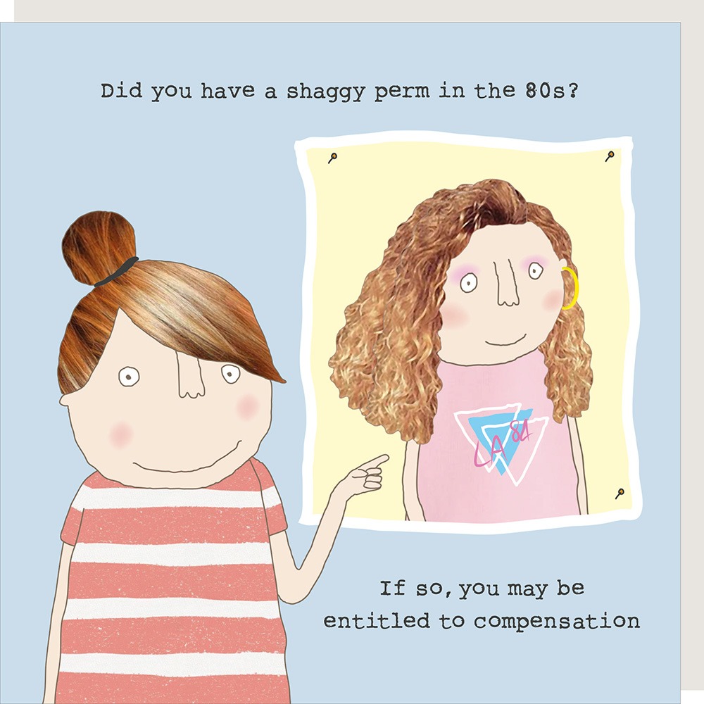 shaggy perm birthday card