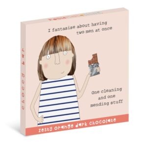 two men zesty orange dark chocolate bar